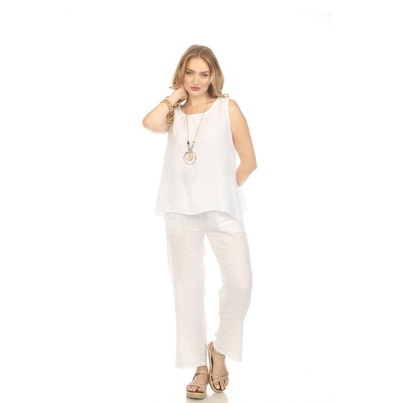 White Sleeveless Top with Side Bows - Picture 2 of 4